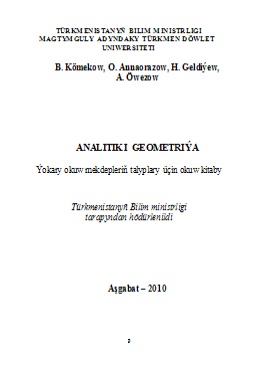 Analitiki geometriýa